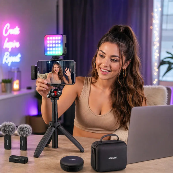 NEEWER Vlogging Kit with RGB & Microphone