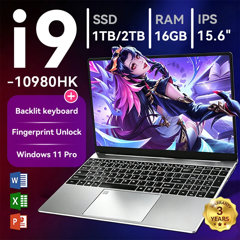 ACEKAMAS 15.6" Gaming Laptop Core i9-10980HK 16GB DDR4 1TB SSD (2026)