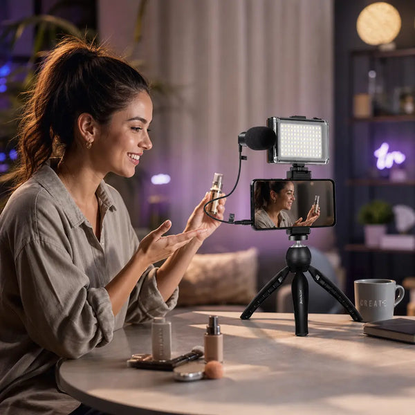PULUZ Vlogger Kit with Microphone & LED
